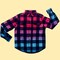Men's Hot Pink Purple Blue Flannel - Custom Tie Dye Color Fuse Buffalo Plaid Shirt product 4